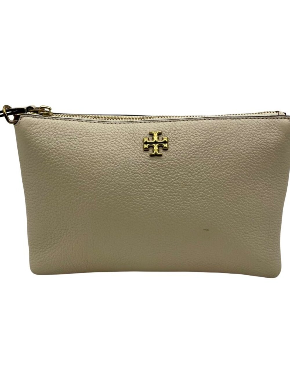 Tory Burch Cream Pebbled Leather Kira Crossbody Bag